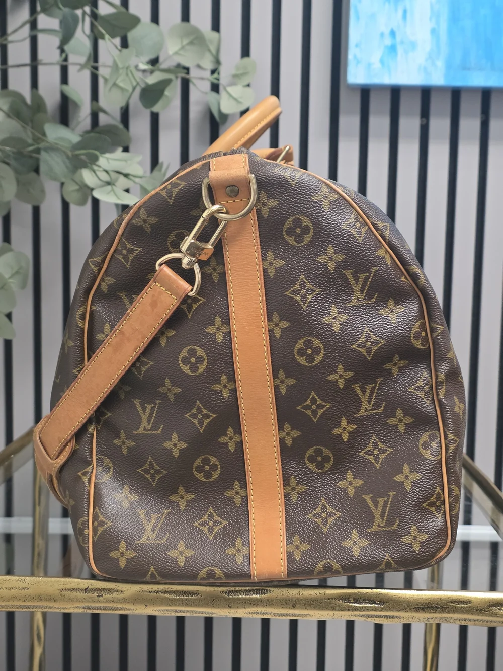 Louis Vuitton Brown Monogram Keepall Bandoulière 55 Travel Bag - Brown w/ Strap